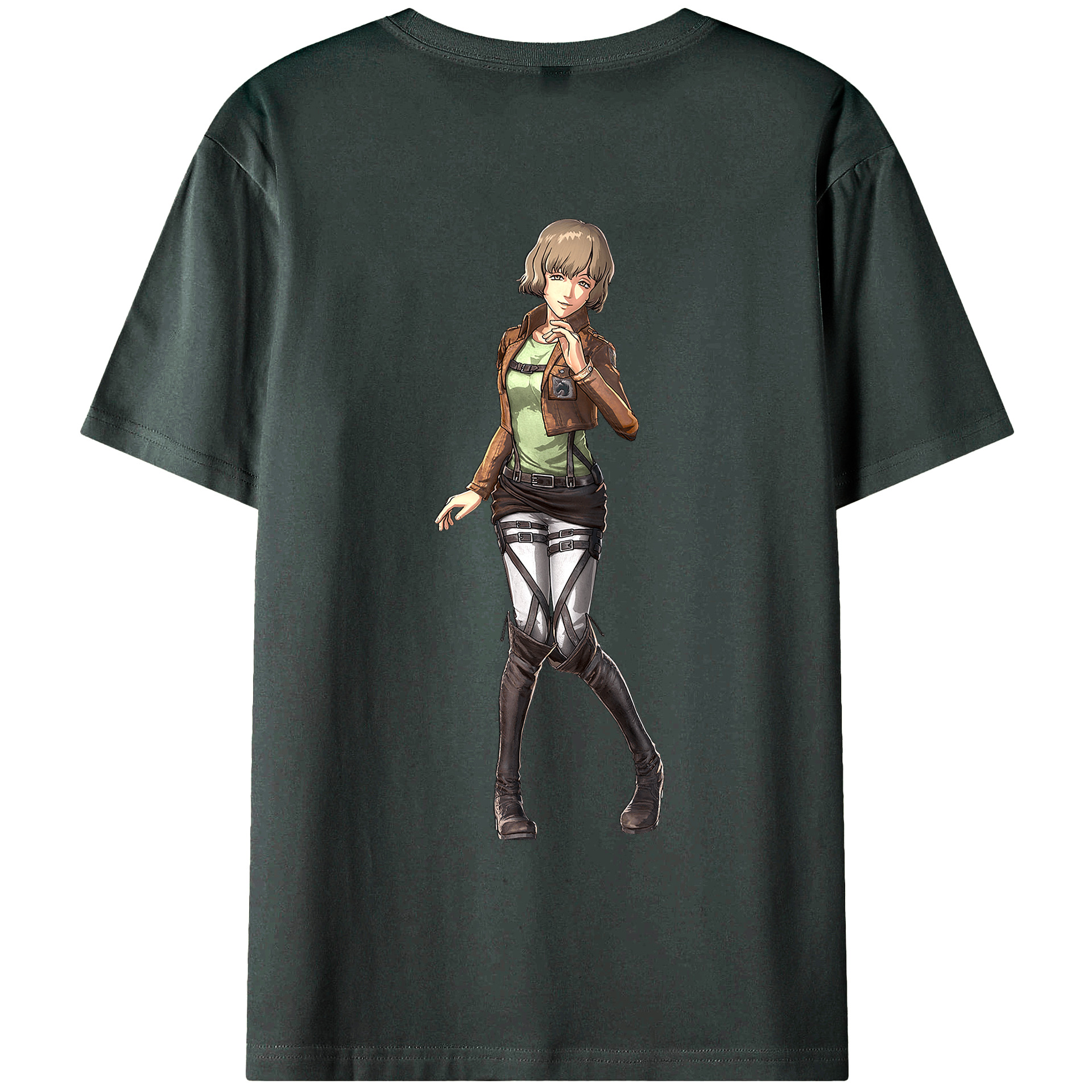 （画像用） 進撃の巨人 ヒツチ Attack on Titan Hitch 綿100％ メンズ半袖Tシャツ（バックプリント） 通気性